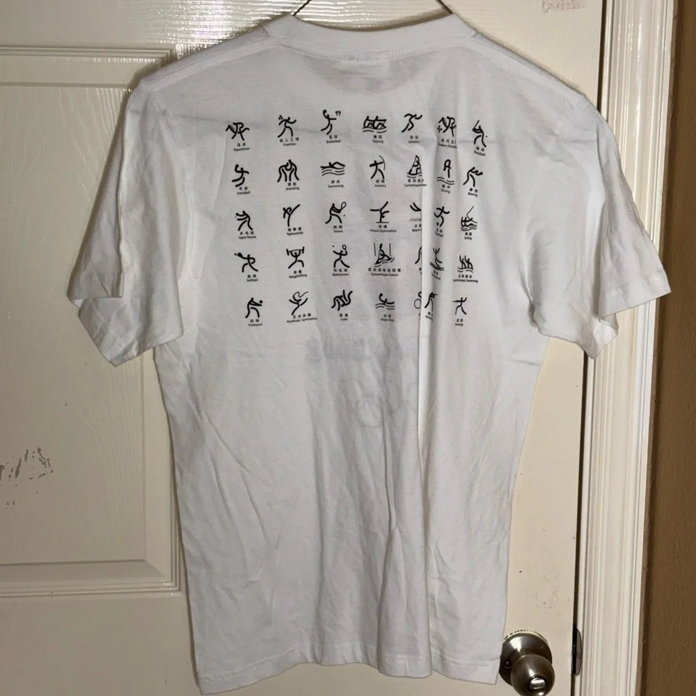2008 Beijing Olympics One World One Dream Men's White NWT Shirt Size Large​​​​​ - Picture 6 of 12